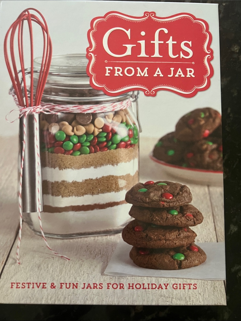 Gifts From a Jar Holiday Recipe Book - Festive Red & Green Cover